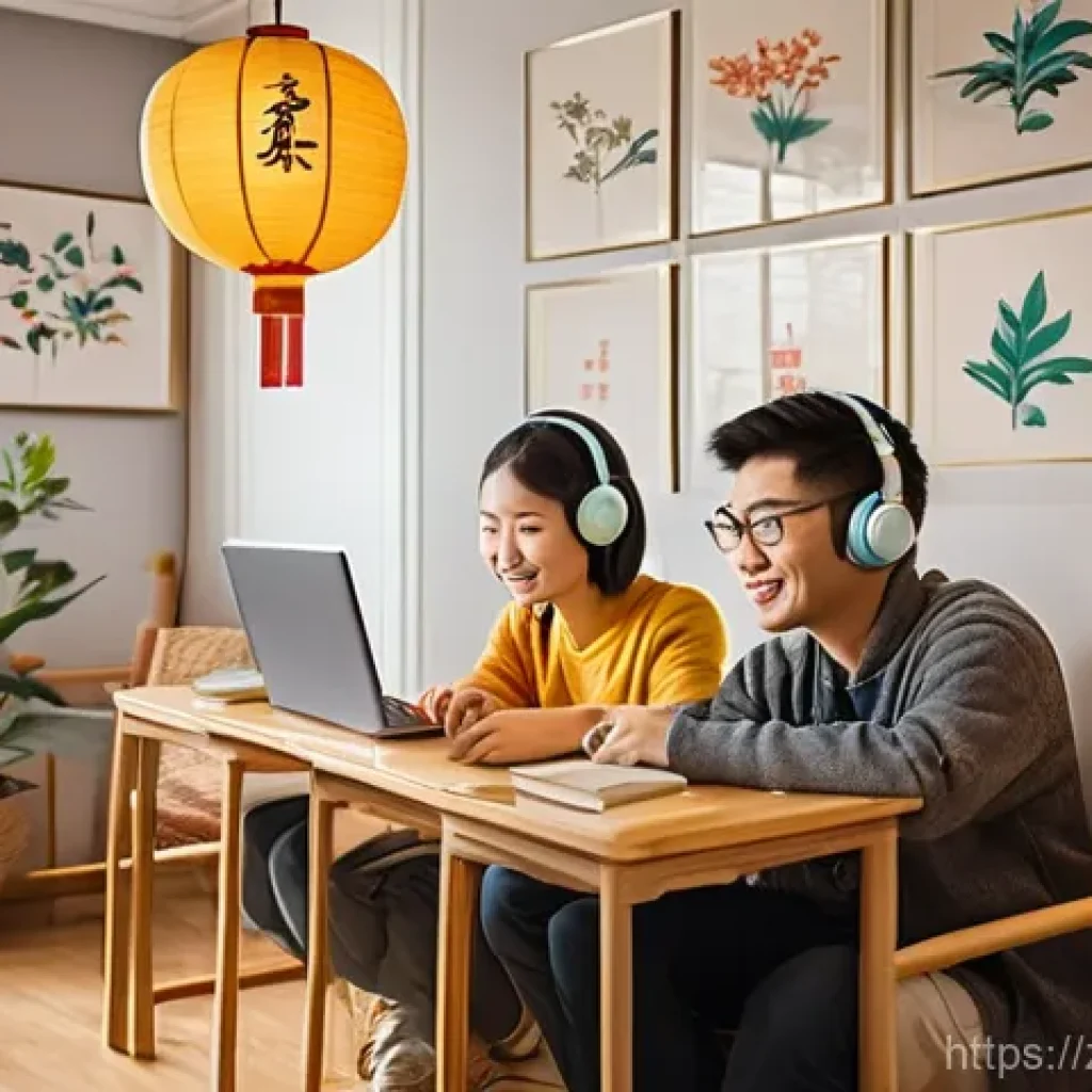 국어 학습에서의 스토리텔링 기법 - **Prompt:** A cozy and brightly lit study room. A diverse group of young adults and teenagers are de...