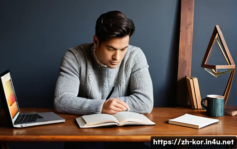 국어와 논리학 개념 정리 - **Prompt:** A thoughtful individual in their late 20s to early 30s, wearing a stylish, comfortable k...