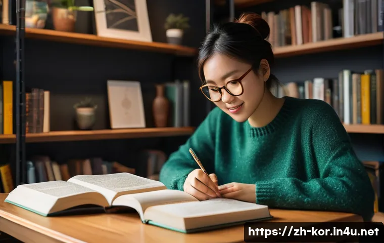 국어 작문 실전 연습 - **Prompt:** A young East Asian woman in her late 20s, dressed in comfortable yet stylish casual wear...