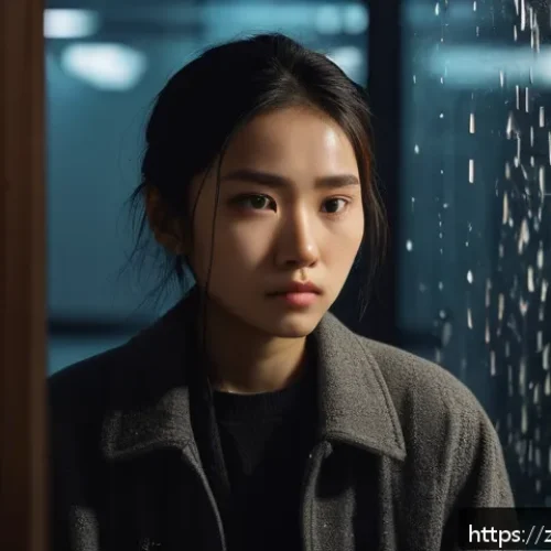 국어 문학 분석에서의 심리적 접근법 - A deeply introspective young adult standing alone in a dimly lit room, surrounded by fragmented mirr...
