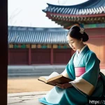 국어 근대문학 이해 - A detailed historical scene depicting Korean modern literature evolution during the late Joseon Dyna...