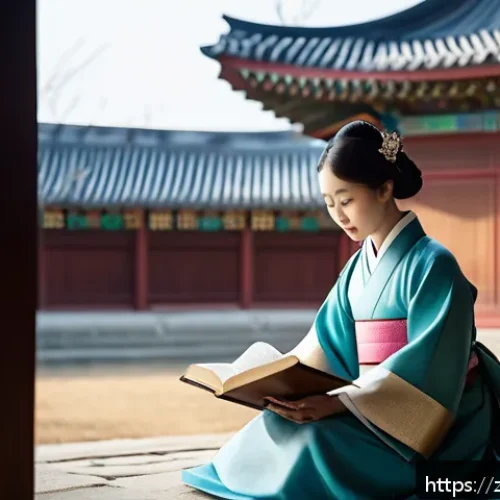 국어 근대문학 이해 - A detailed historical scene depicting Korean modern literature evolution during the late Joseon Dyna...