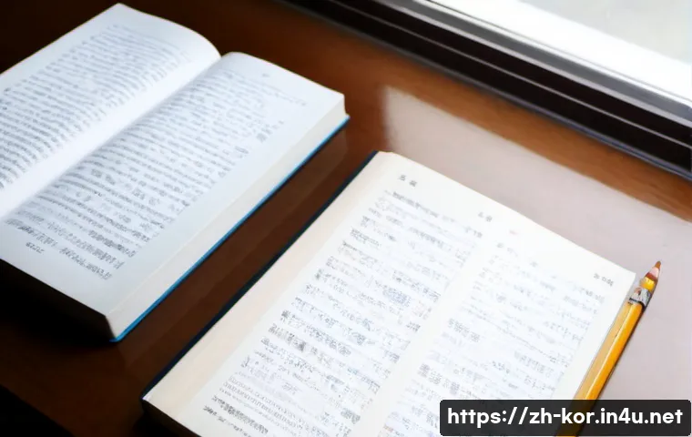 국어 교재 추천 및 비교 - Photorealistic overhead view of two different Korean language study textbooks placed side by side on...